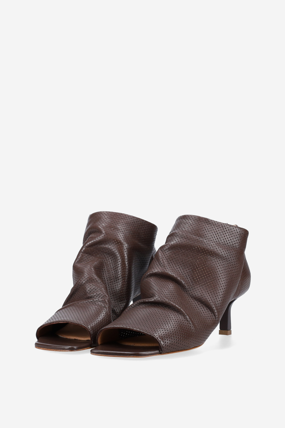 Perforated leather sandals