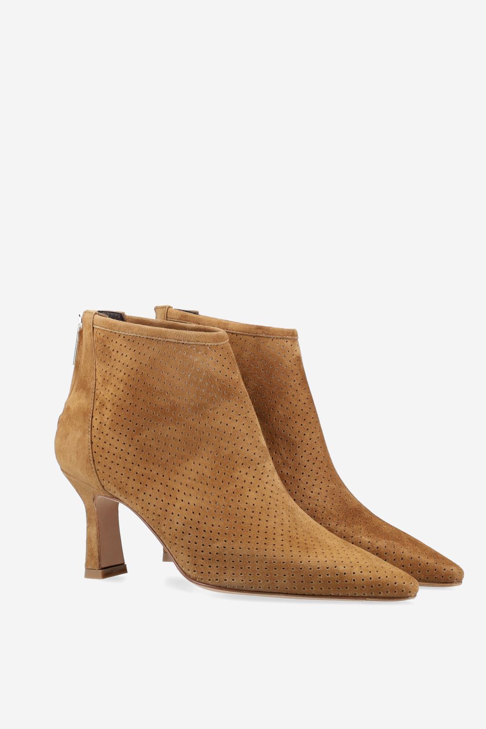 Perforated suede ankel boots