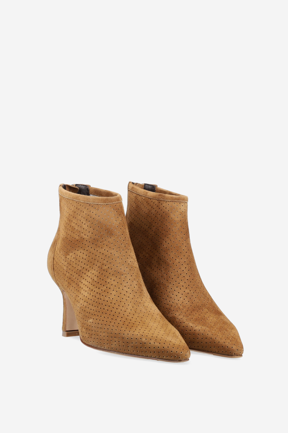 Perforated suede ankel boots