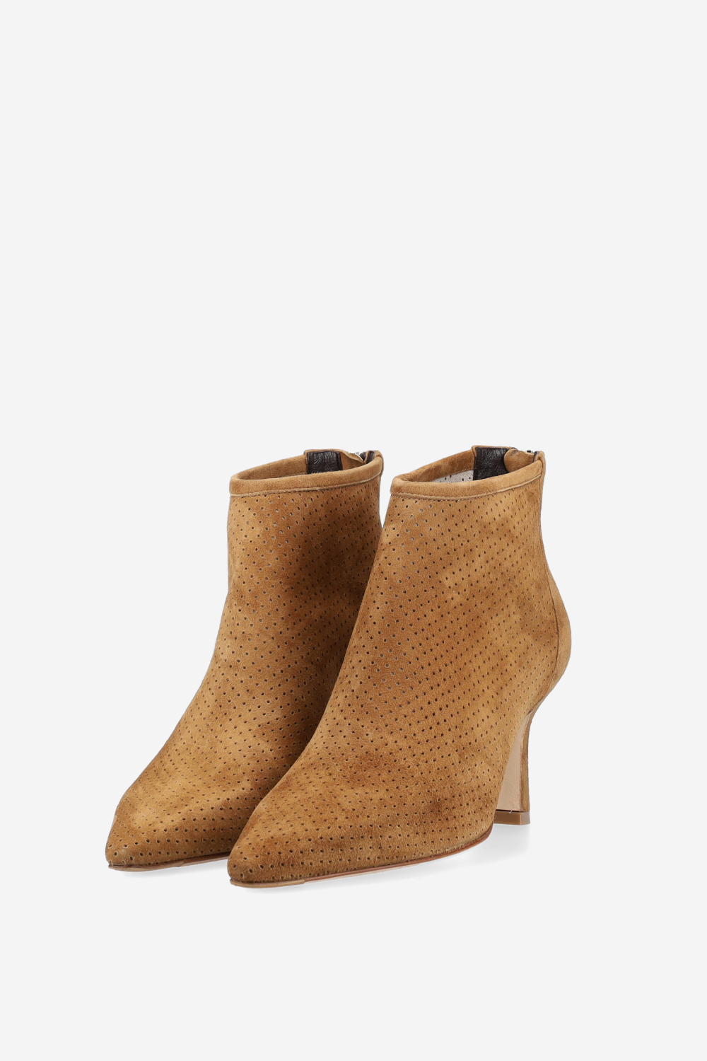 Perforated suede ankel boots