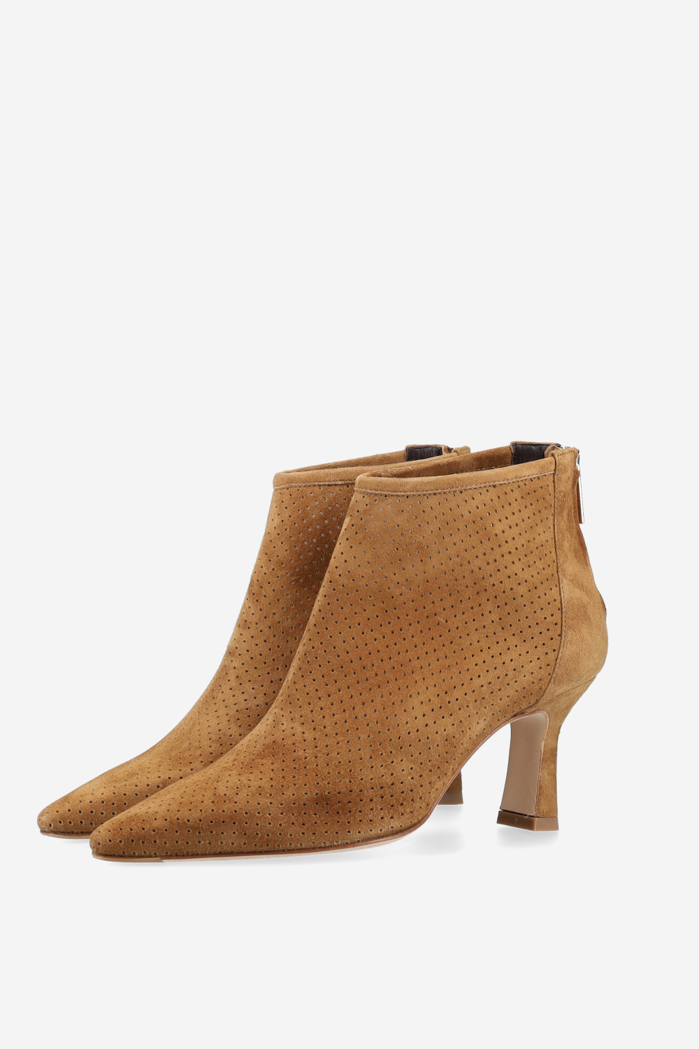 Perforated suede ankel boots