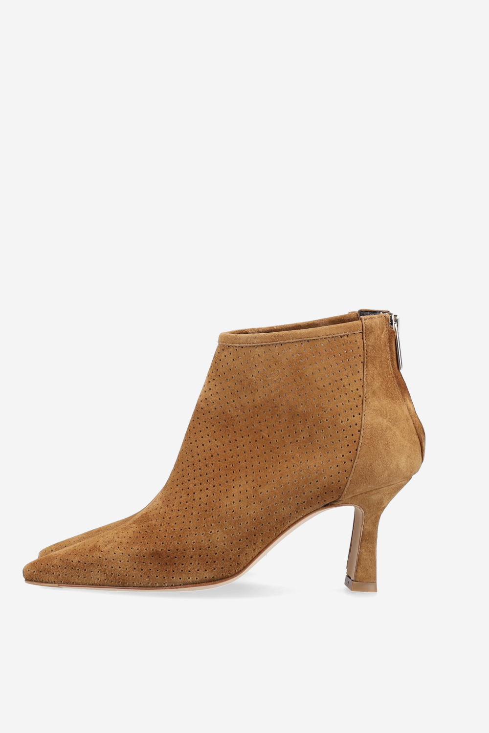 Perforated suede ankel boots
