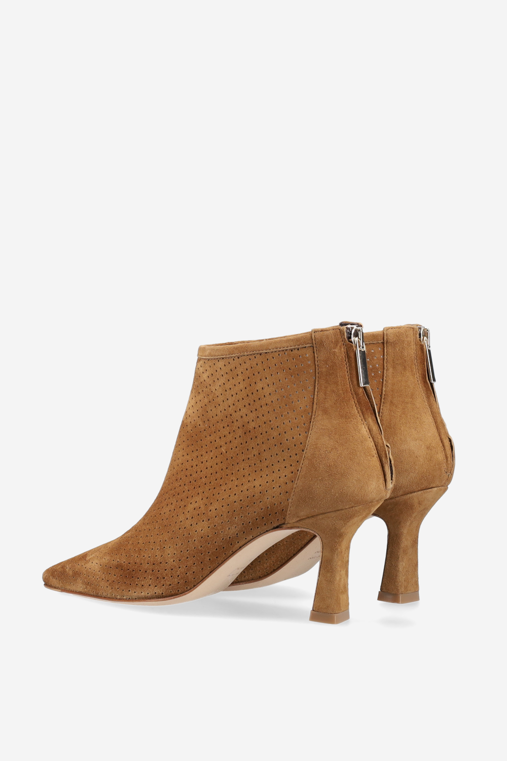 Perforated suede ankel boots