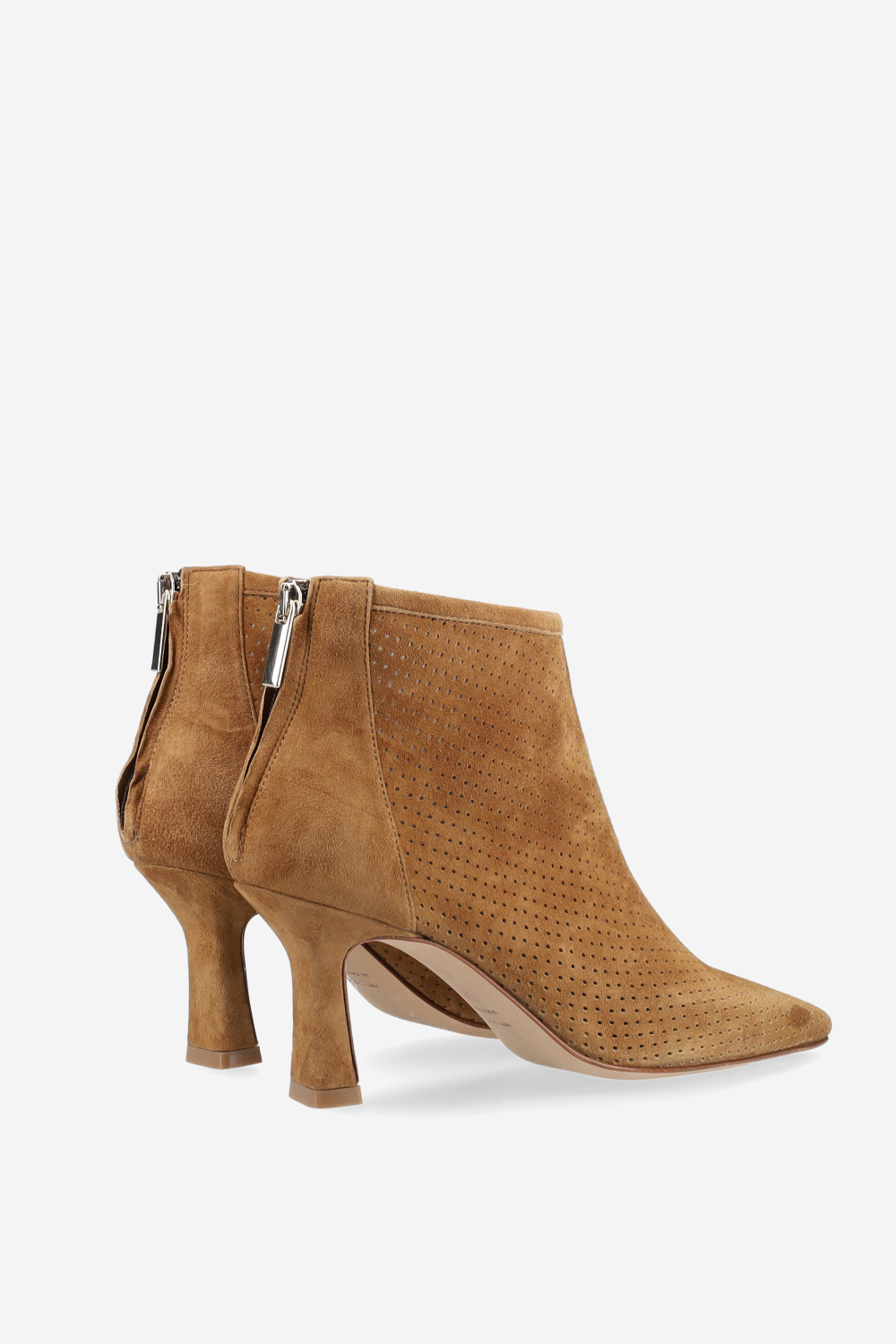Perforated suede ankel boots