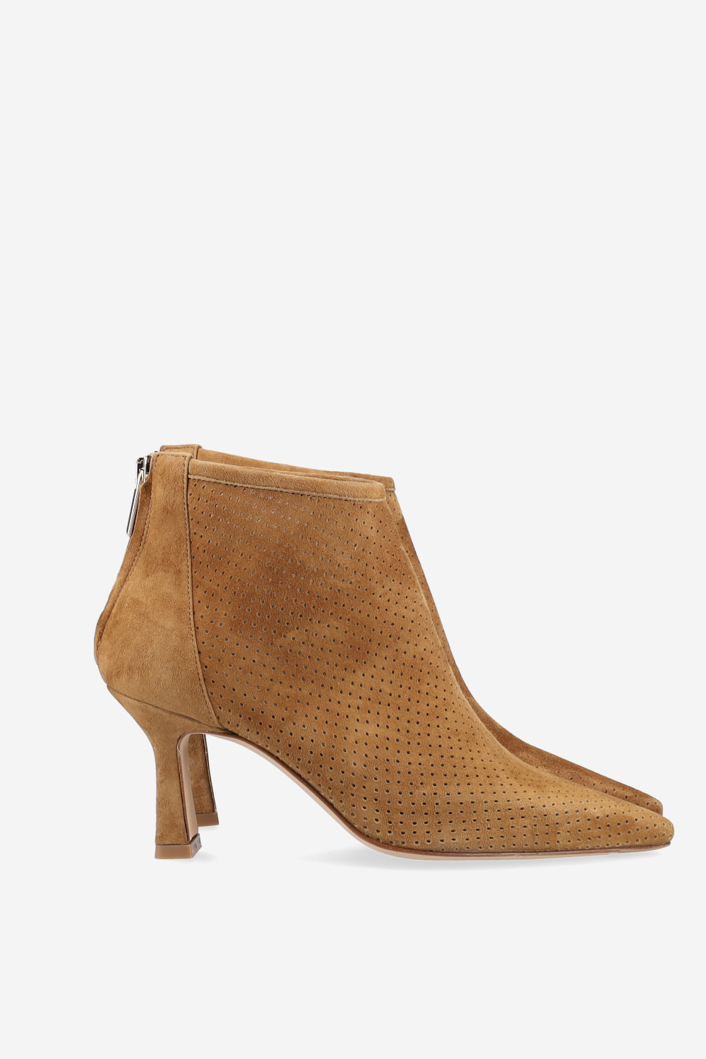 Perforated suede ankel boots