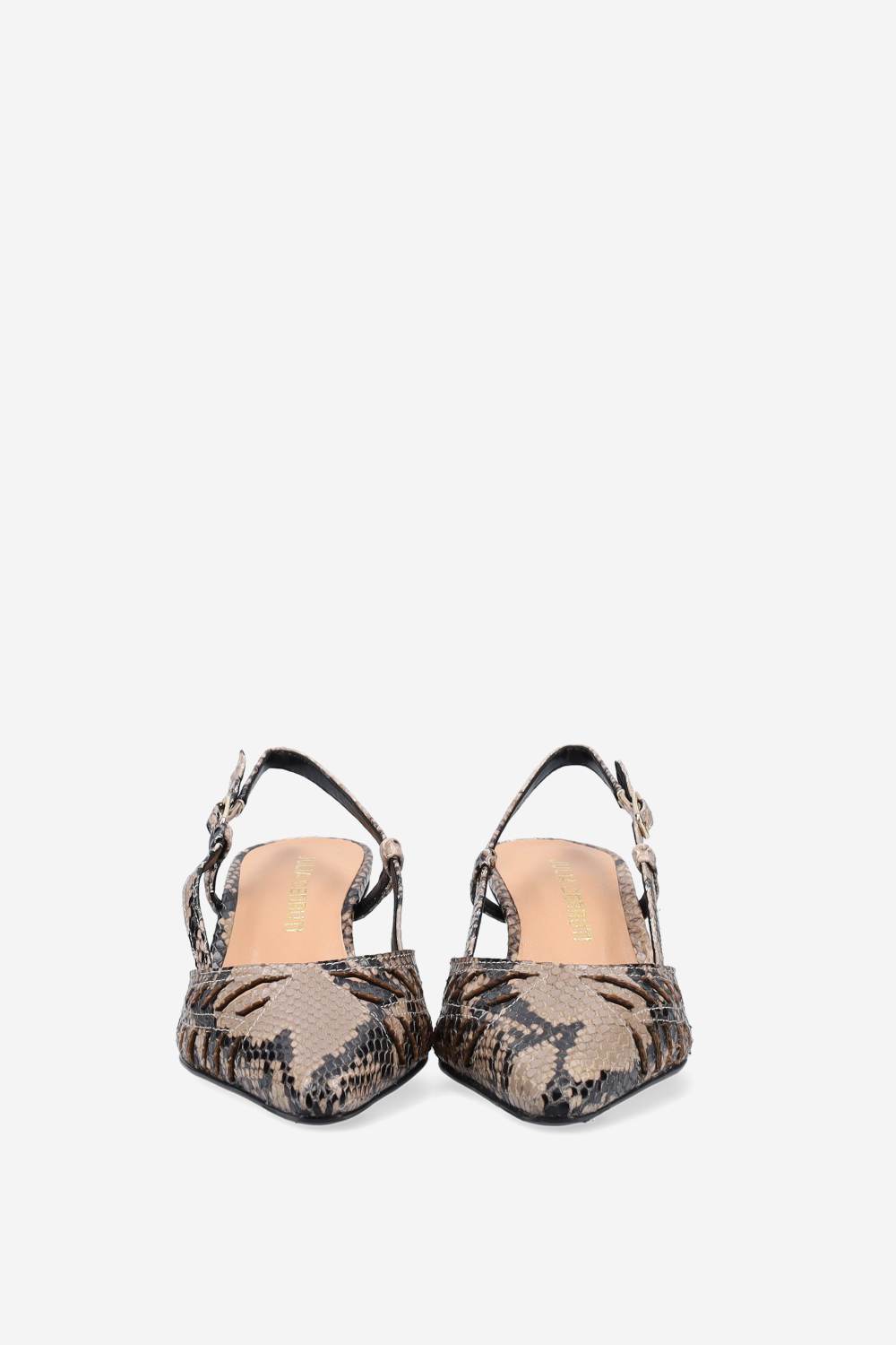 Pointed-toe pitone slingbacks