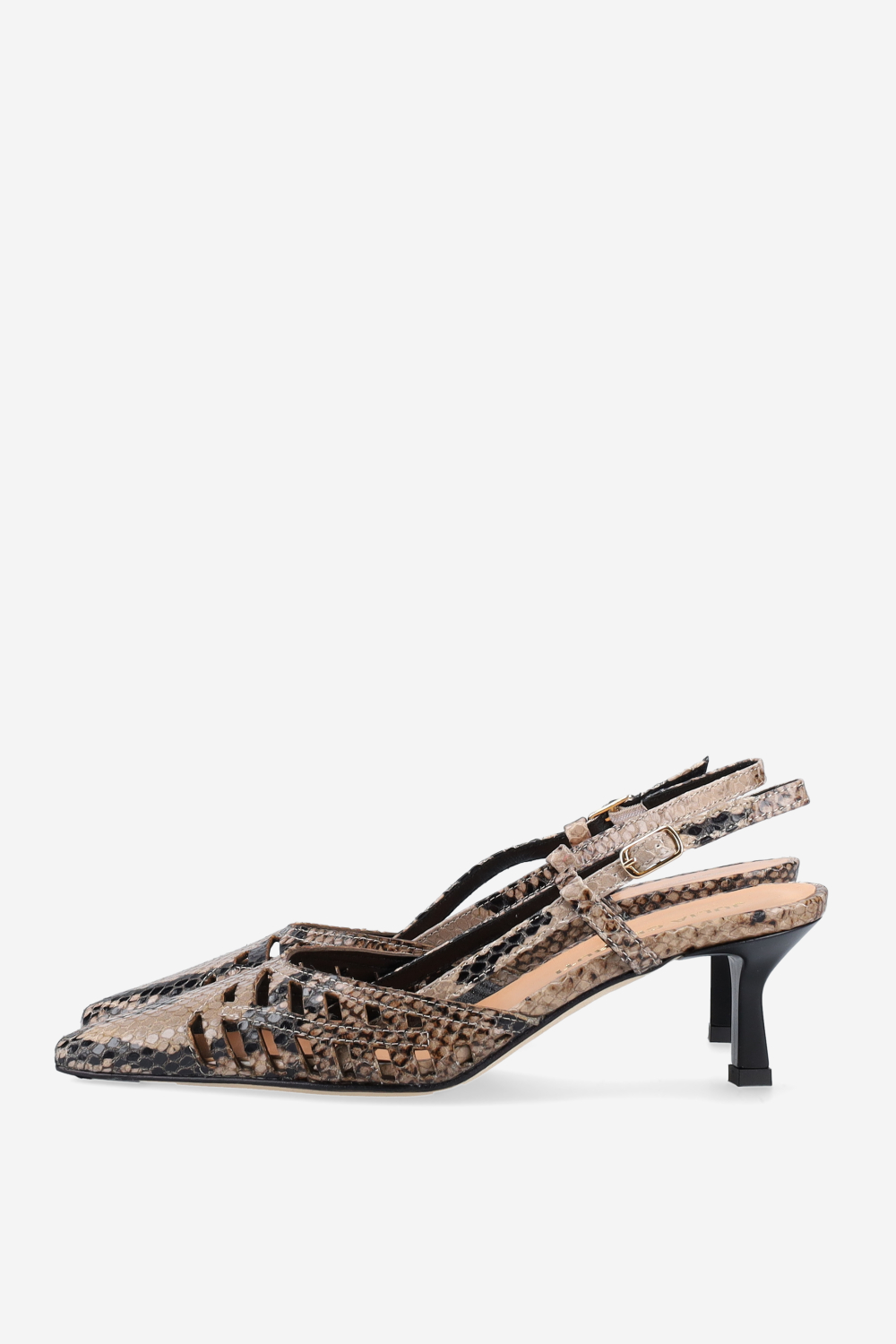 Pointed-toe pitone slingbacks