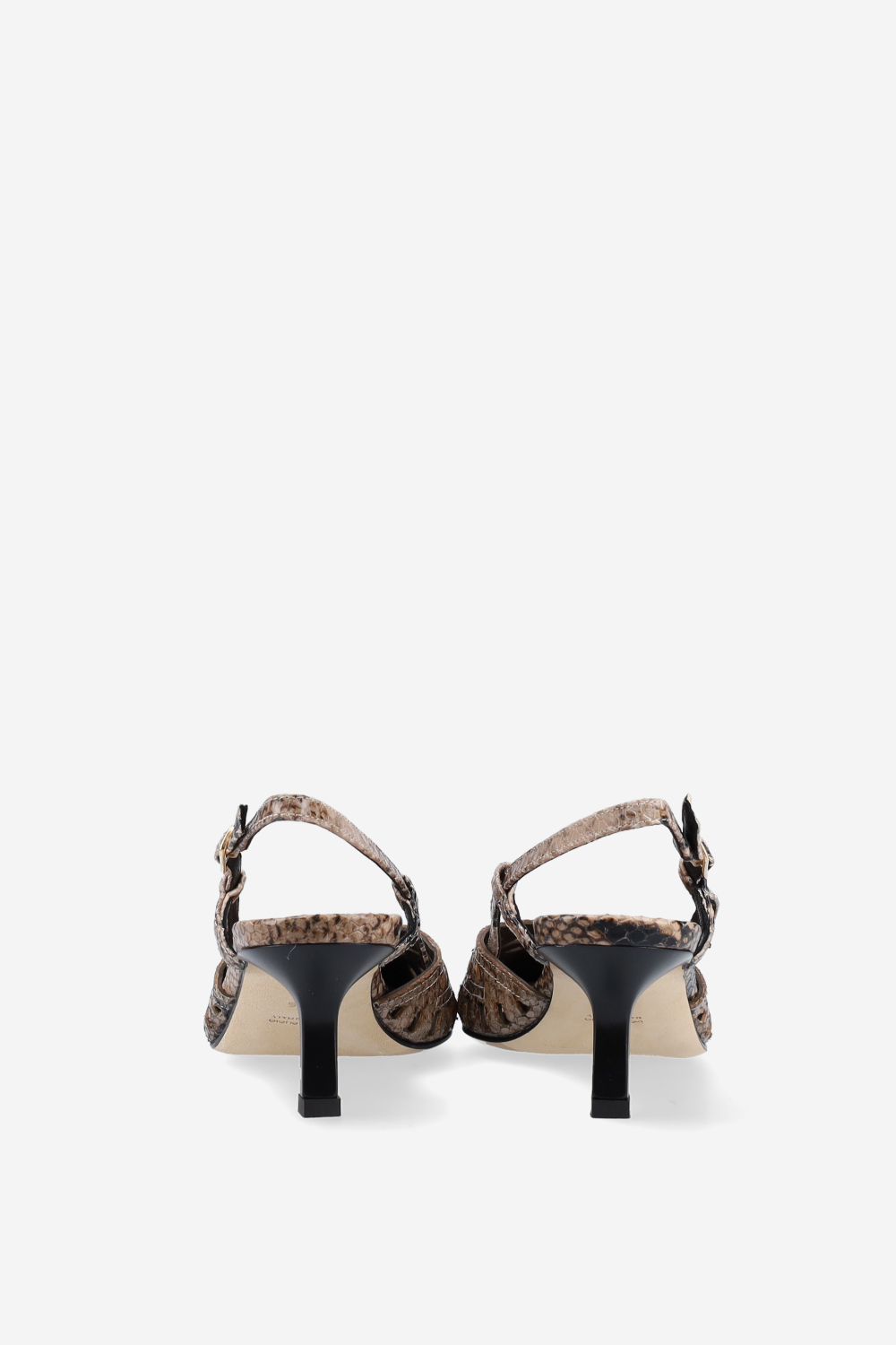 Pointed-toe pitone slingbacks