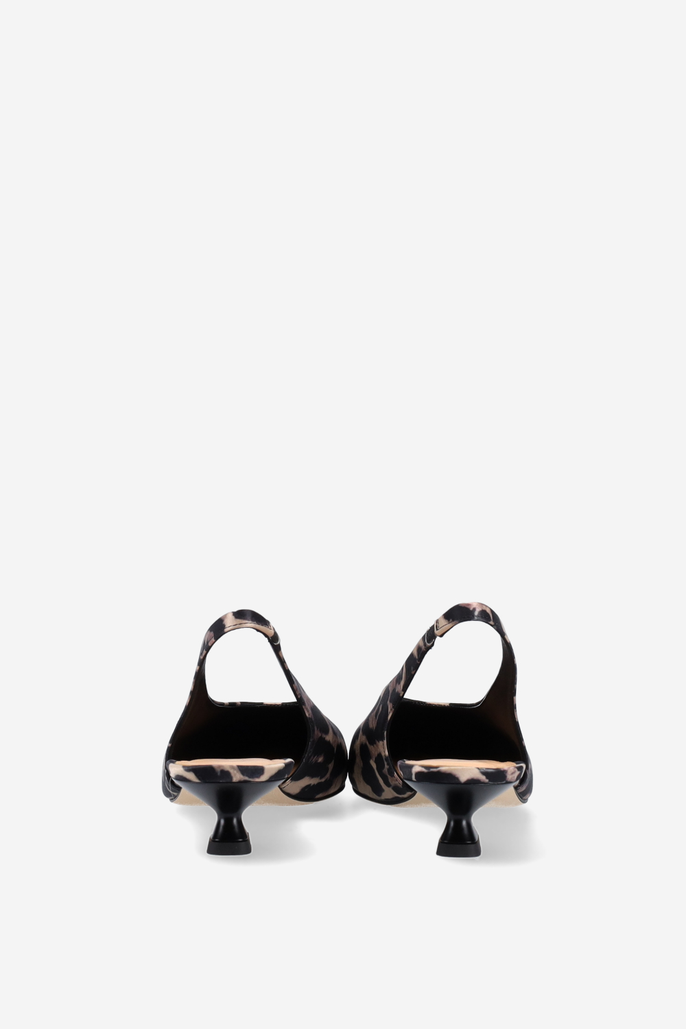 Pointed-toe satin slingbacks