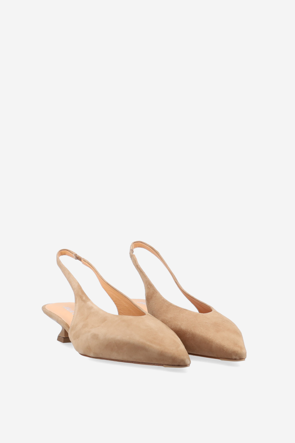 Pointed-toe suede slingbacks
