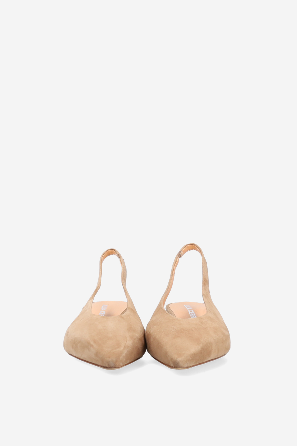 Pointed-toe suede slingbacks