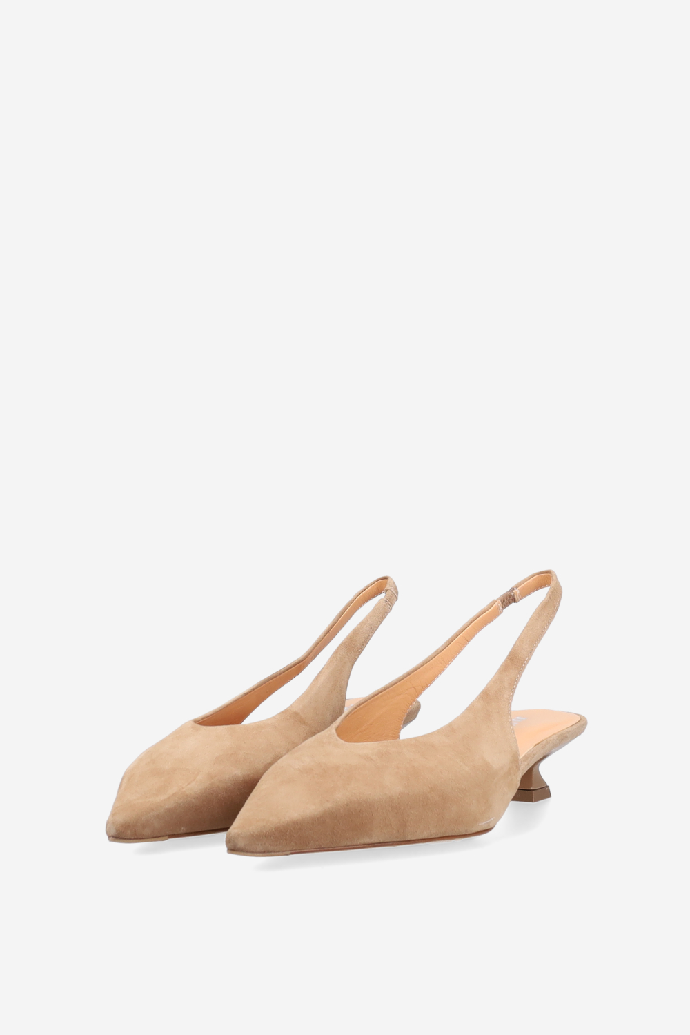 Pointed-toe suede slingbacks