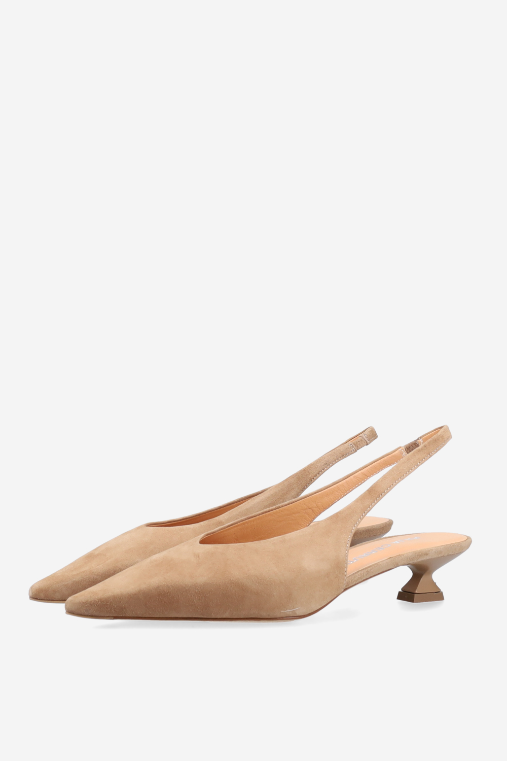 Pointed-toe suede slingbacks