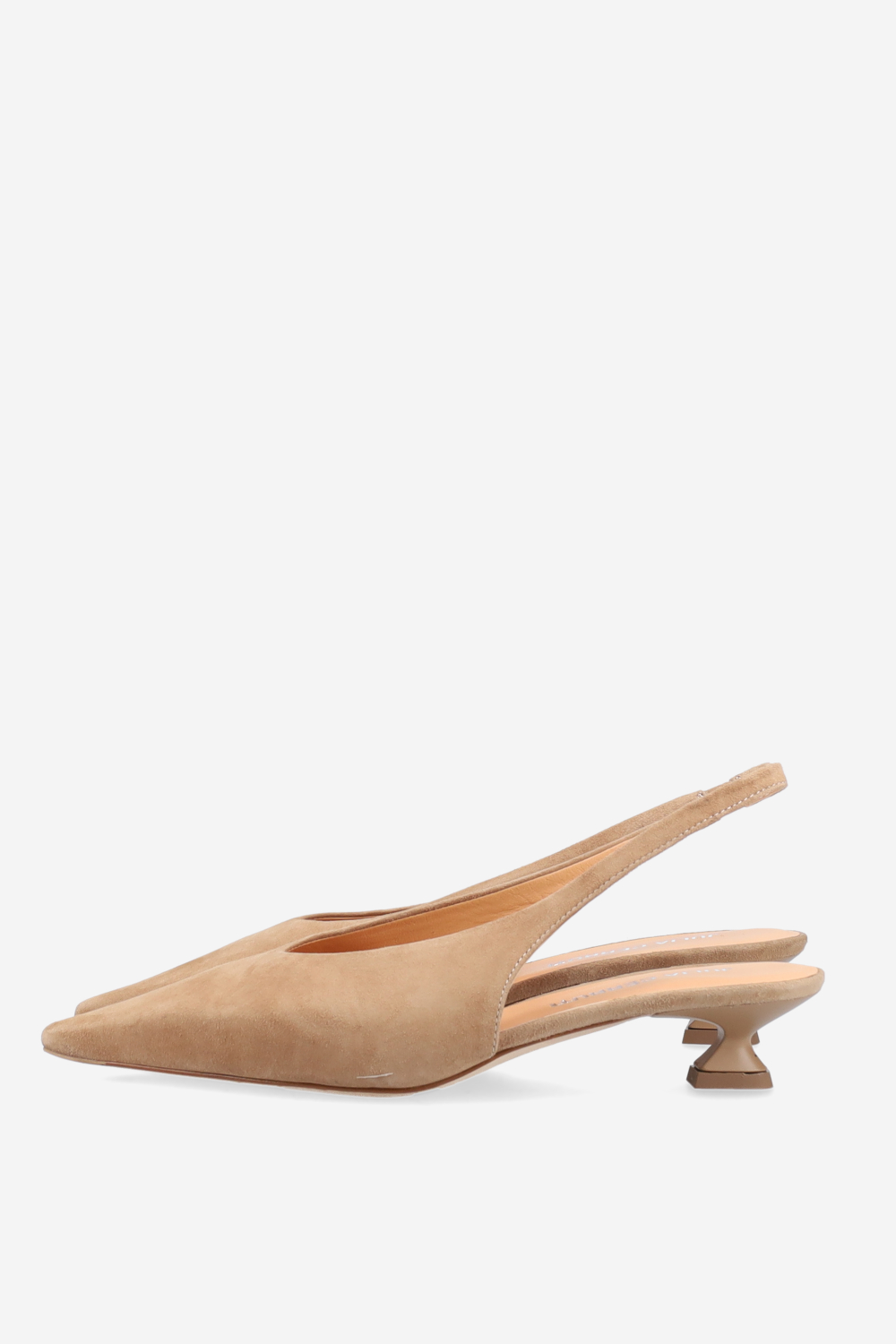 Pointed-toe suede slingbacks
