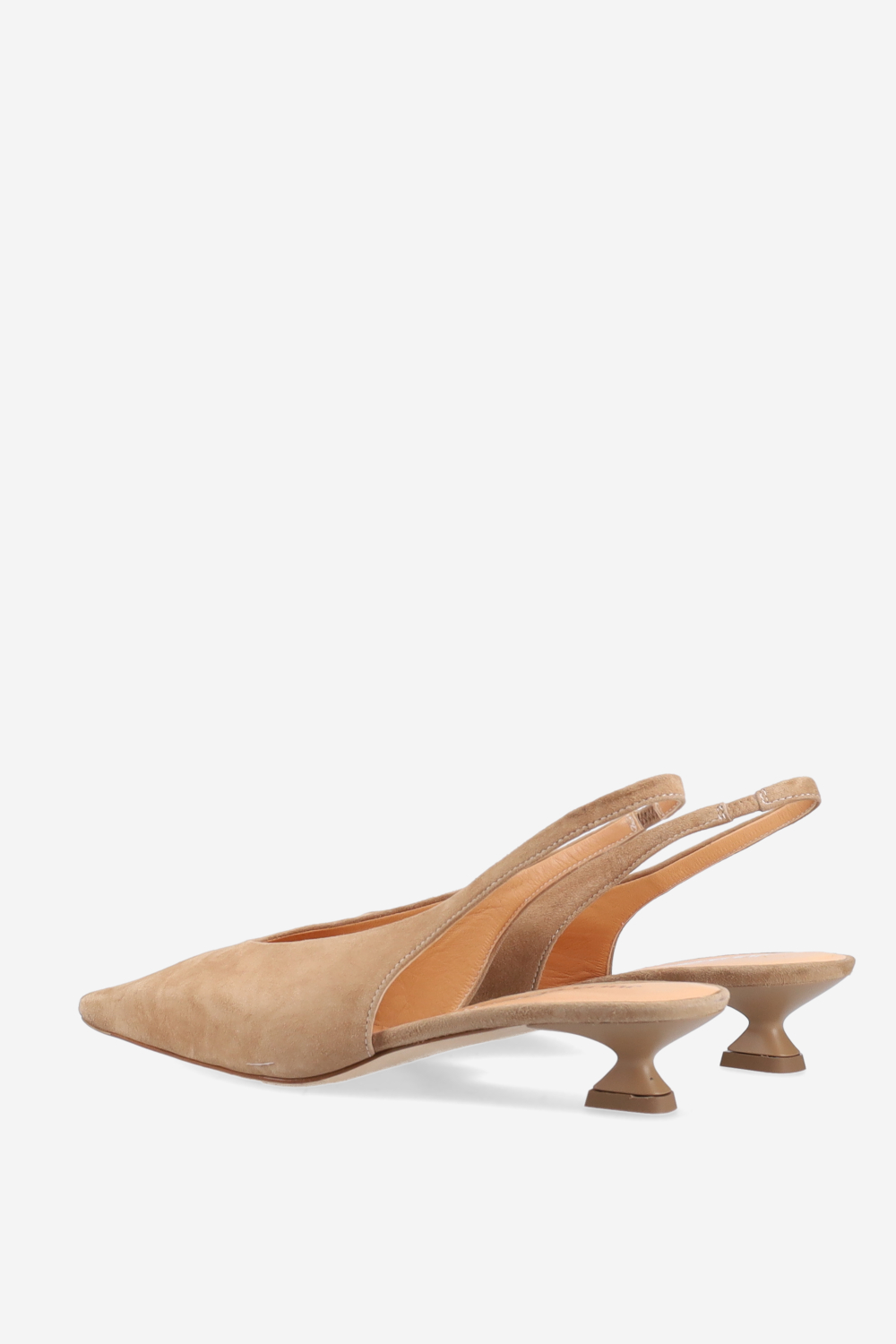 Pointed-toe suede slingbacks