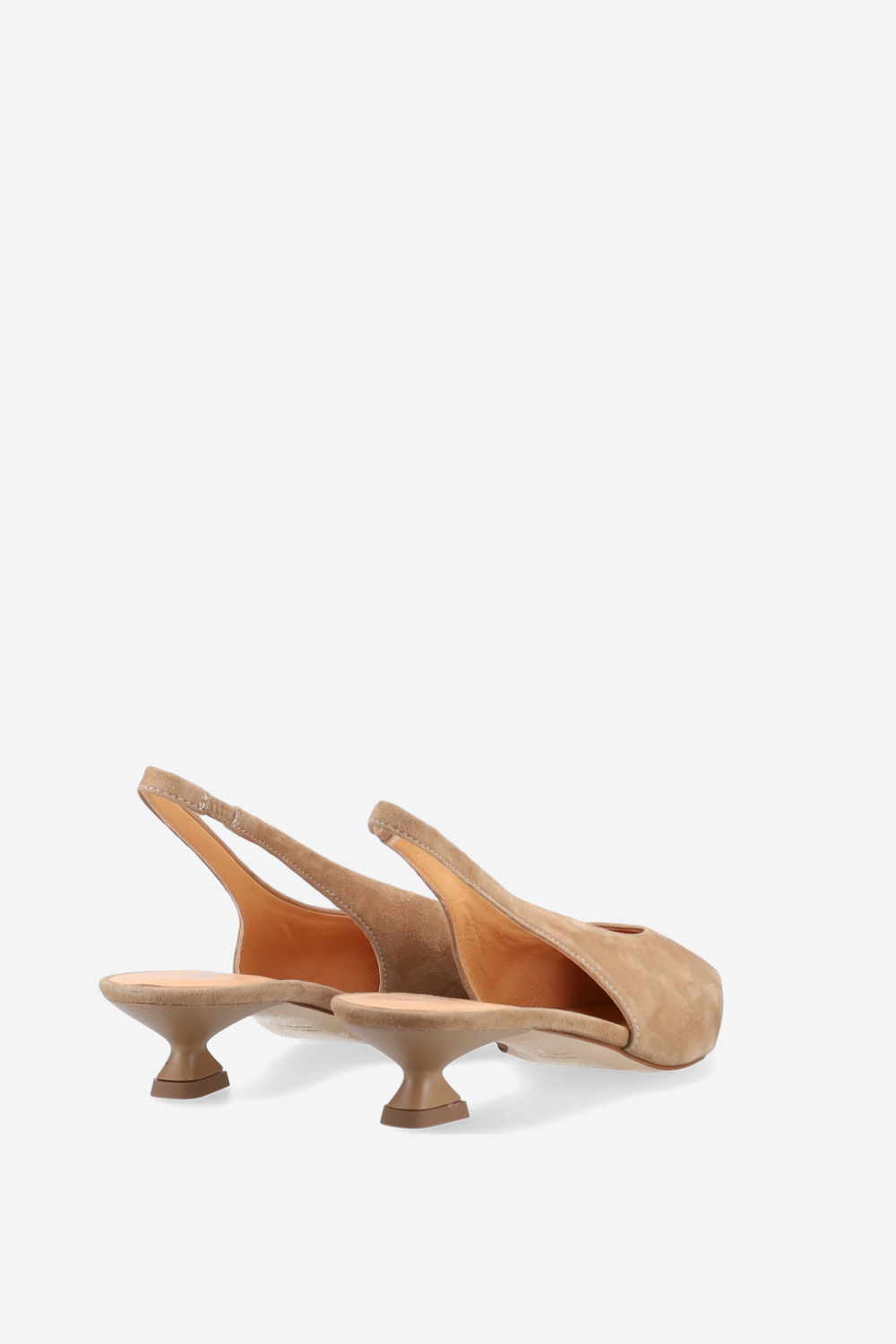 Pointed-toe suede slingbacks