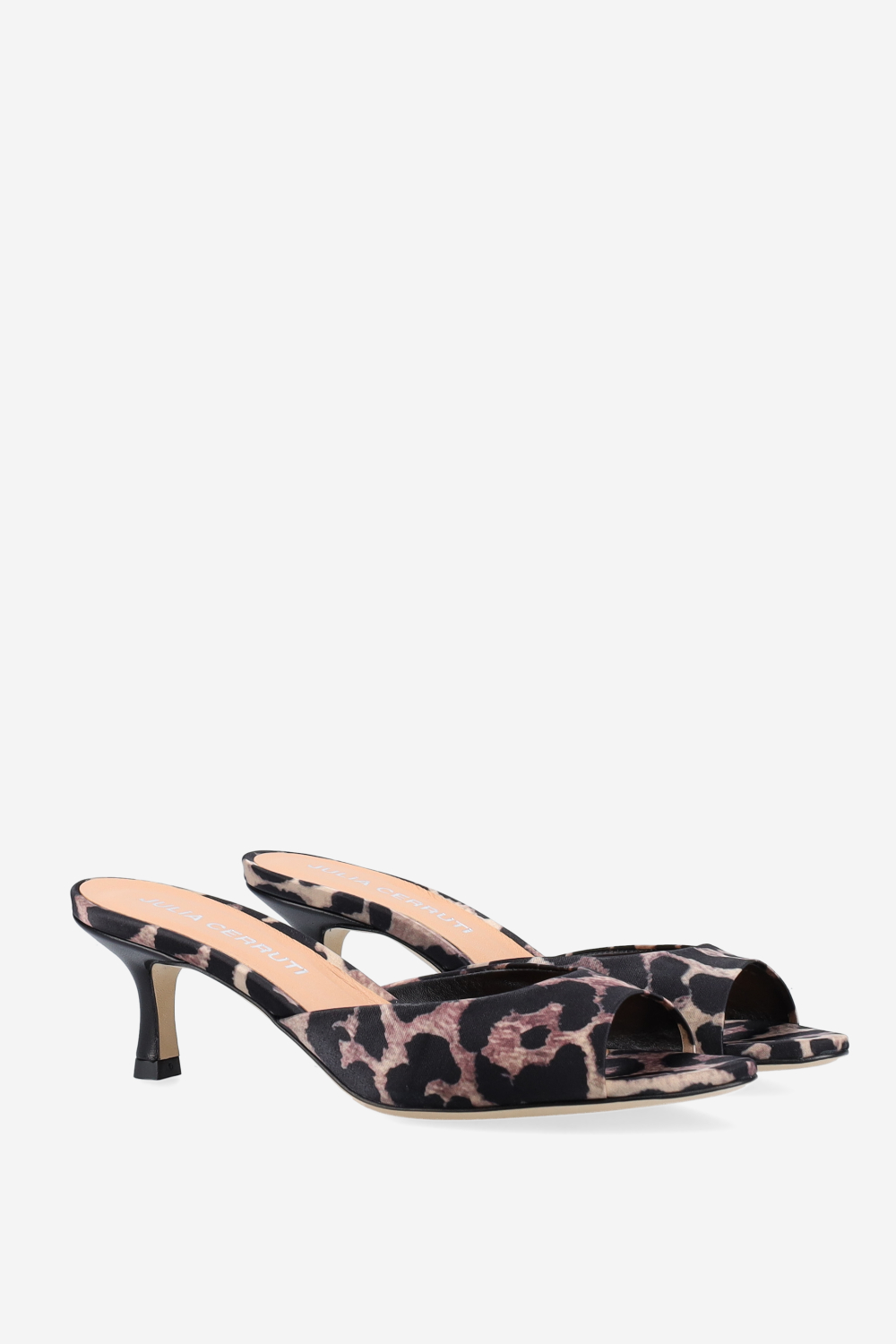 Pointed-toe satin sandals