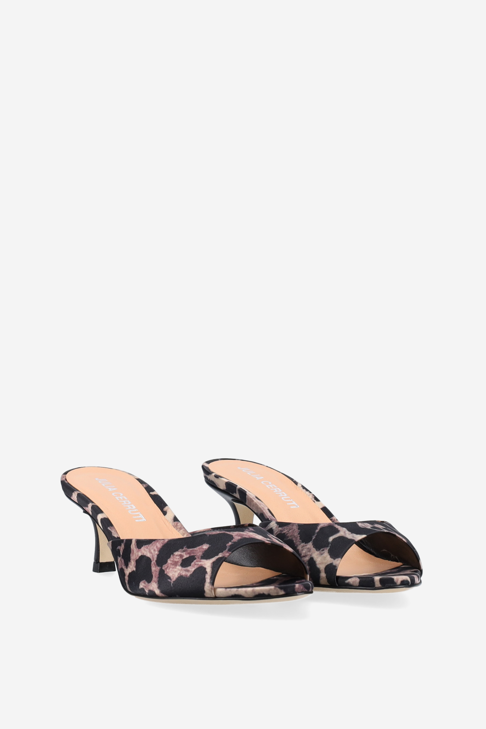 Pointed-toe satin sandals