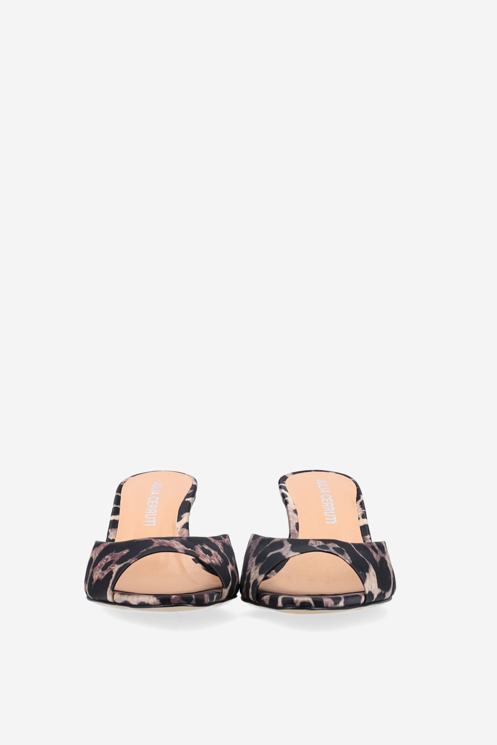 Pointed-toe satin sandals