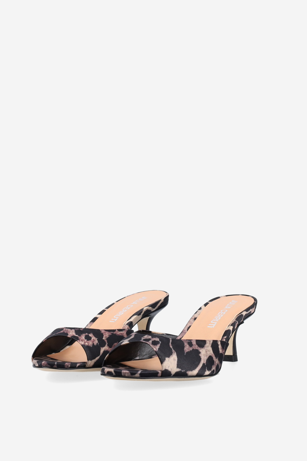 Pointed-toe satin sandals