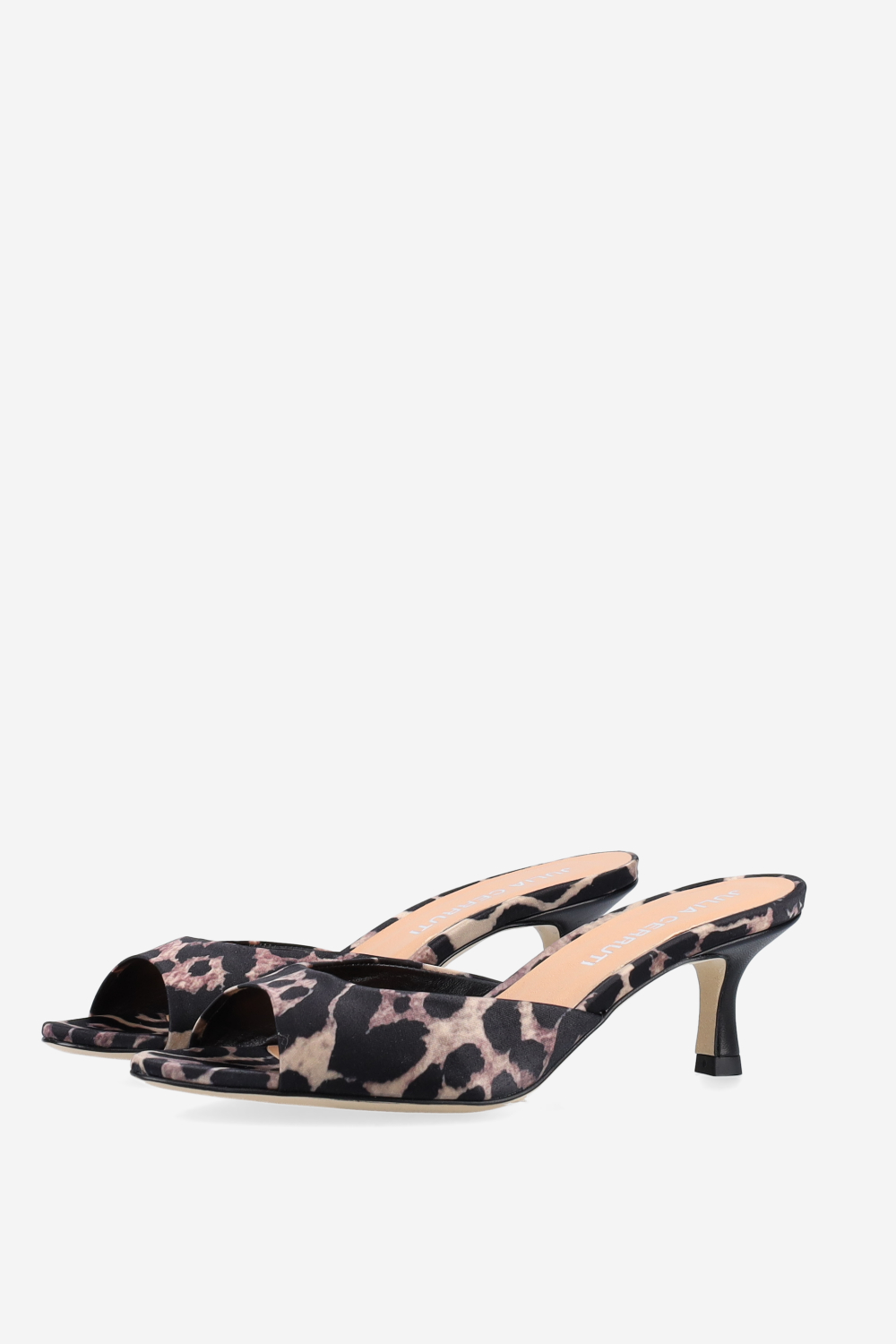 Pointed-toe satin sandals