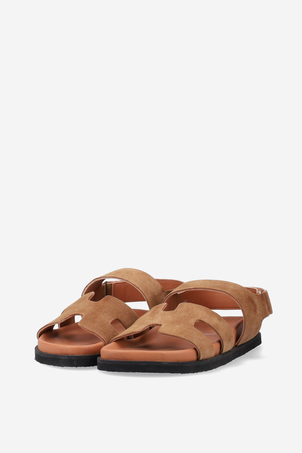 Two-strap suede sandals