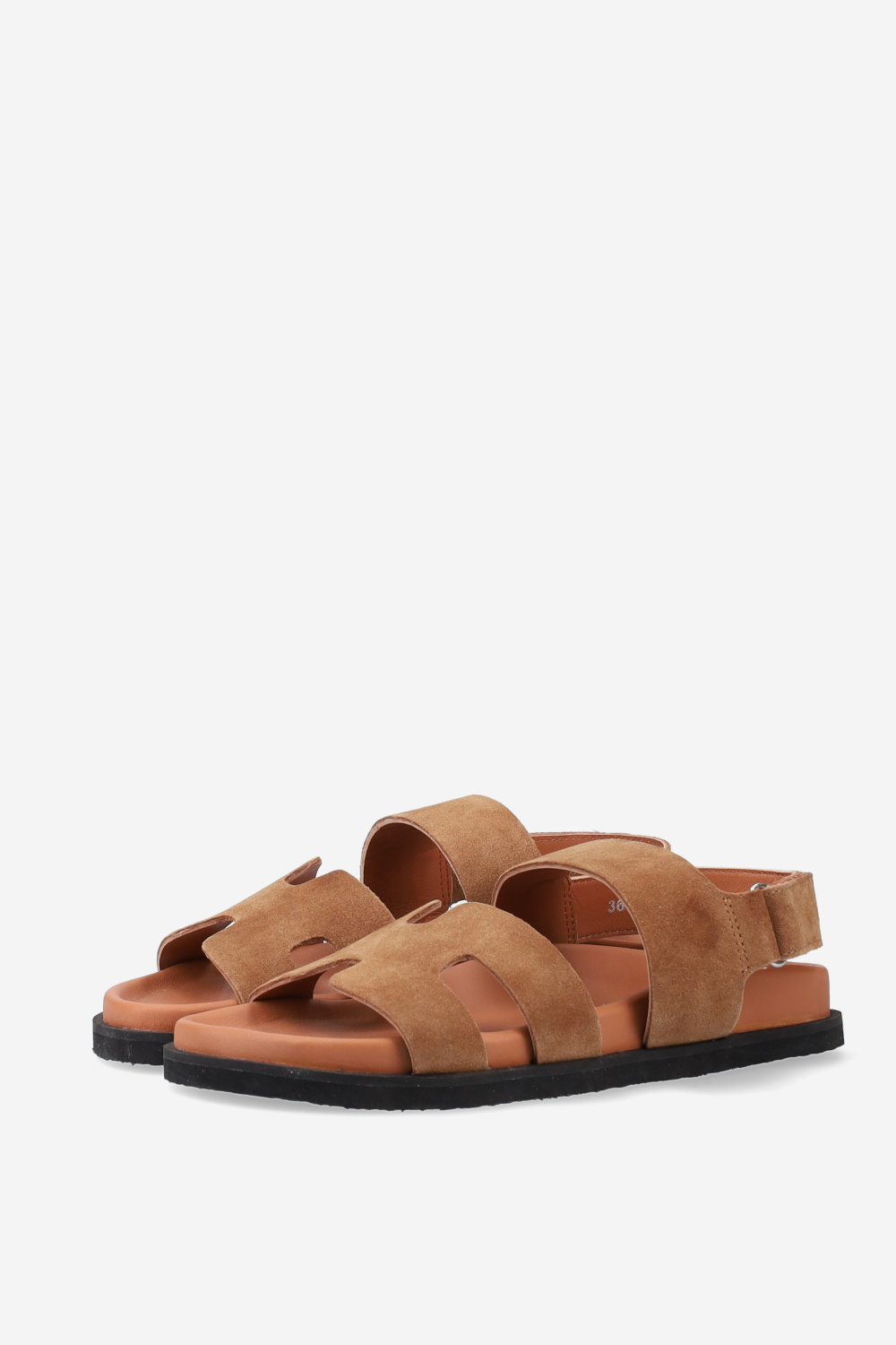 Two-strap suede sandals