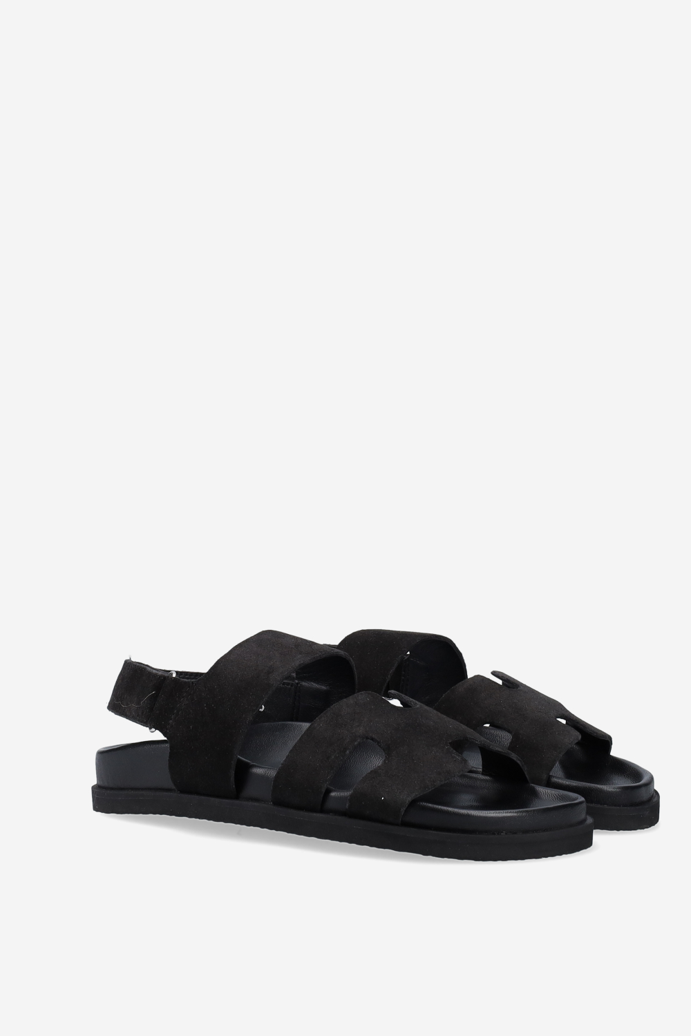 Two-strap suede sandals