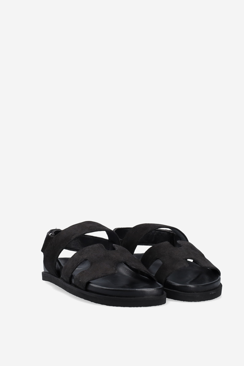 Two-strap suede sandals