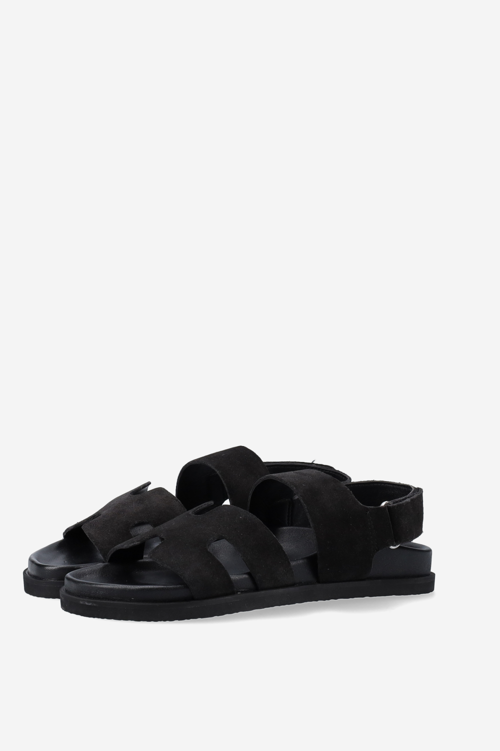 Two-strap suede sandals