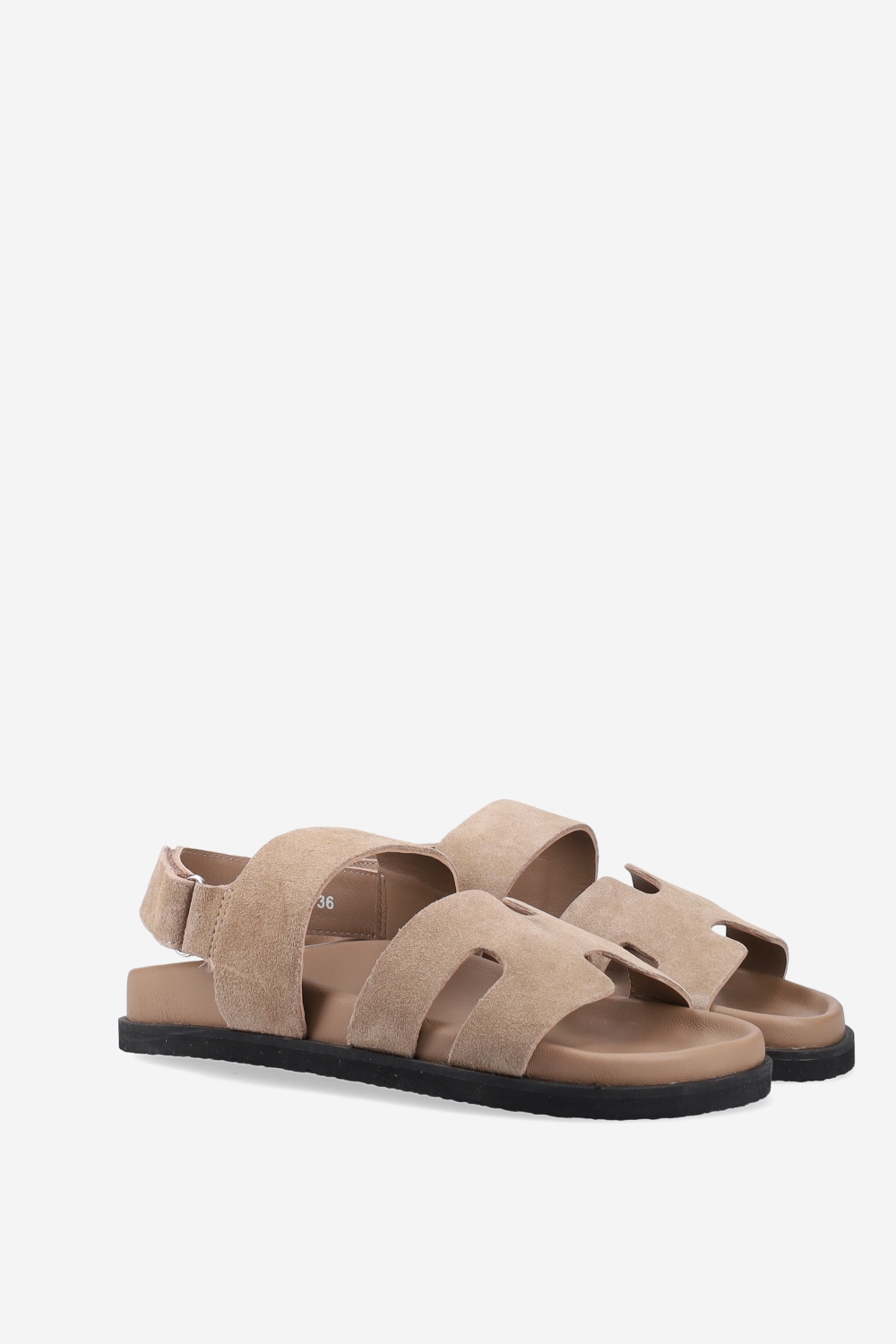 Two-strap suede sandals