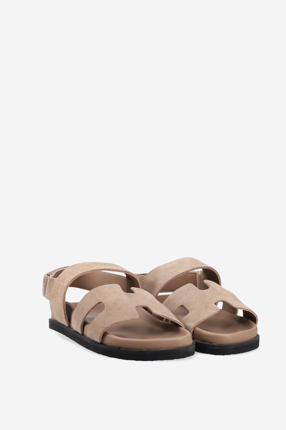 Two-strap suede sandals