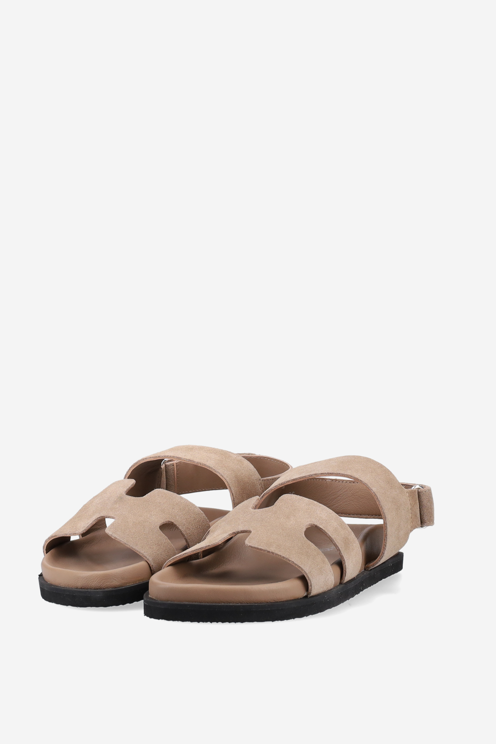 Two-strap suede sandals