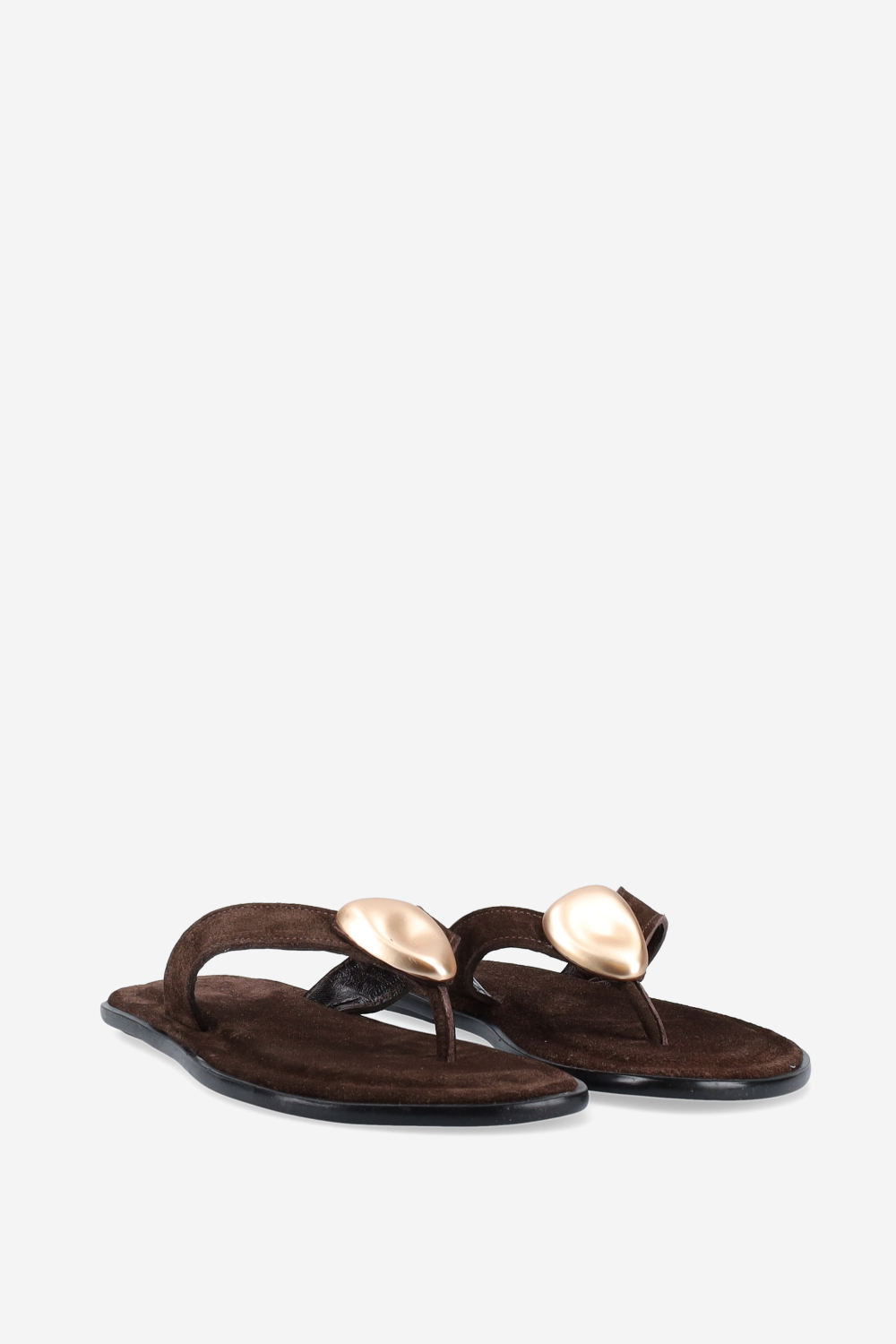 Embellished suede flats