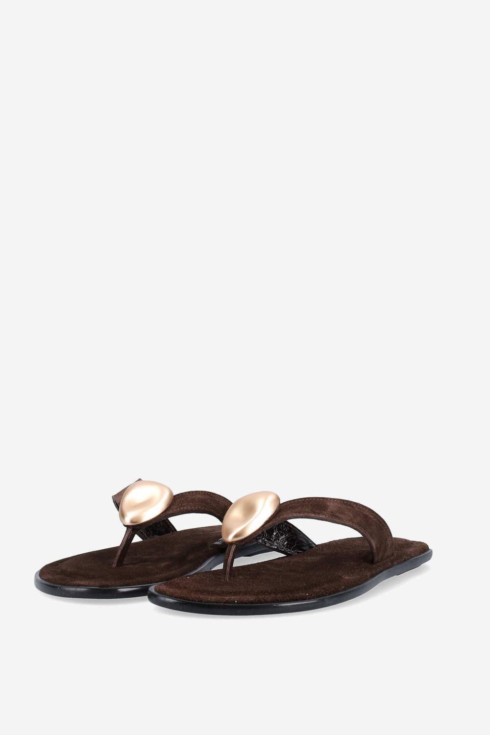 Embellished suede flats