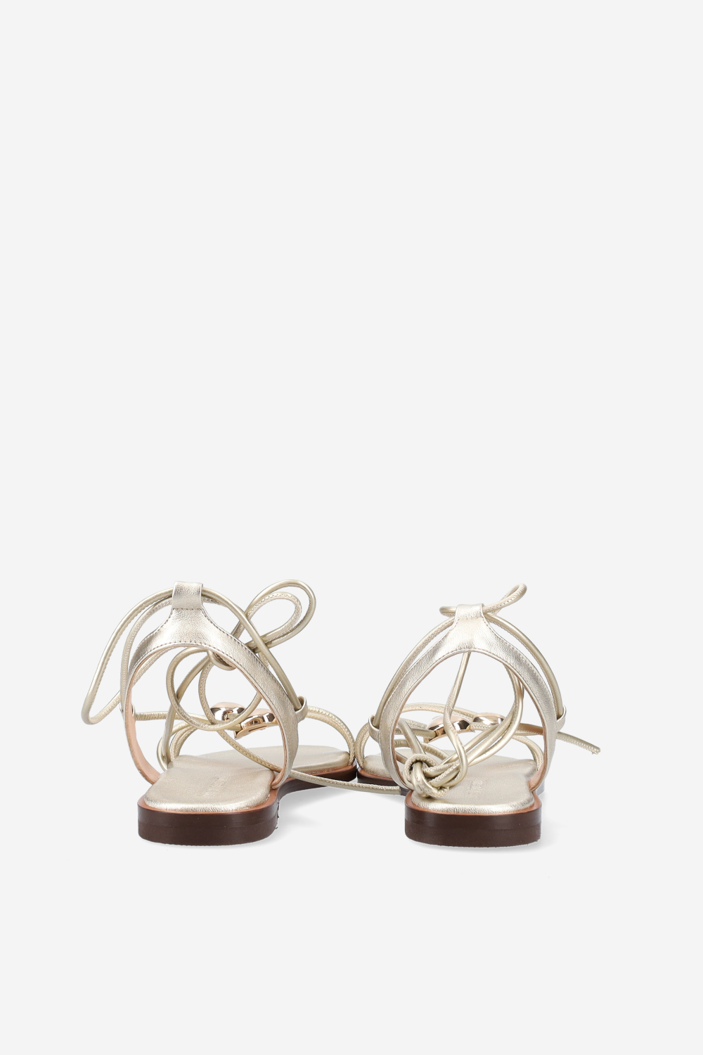 Knotted emblemished leather sandals