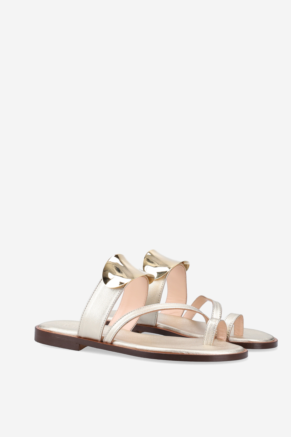Emblemished leather sandals