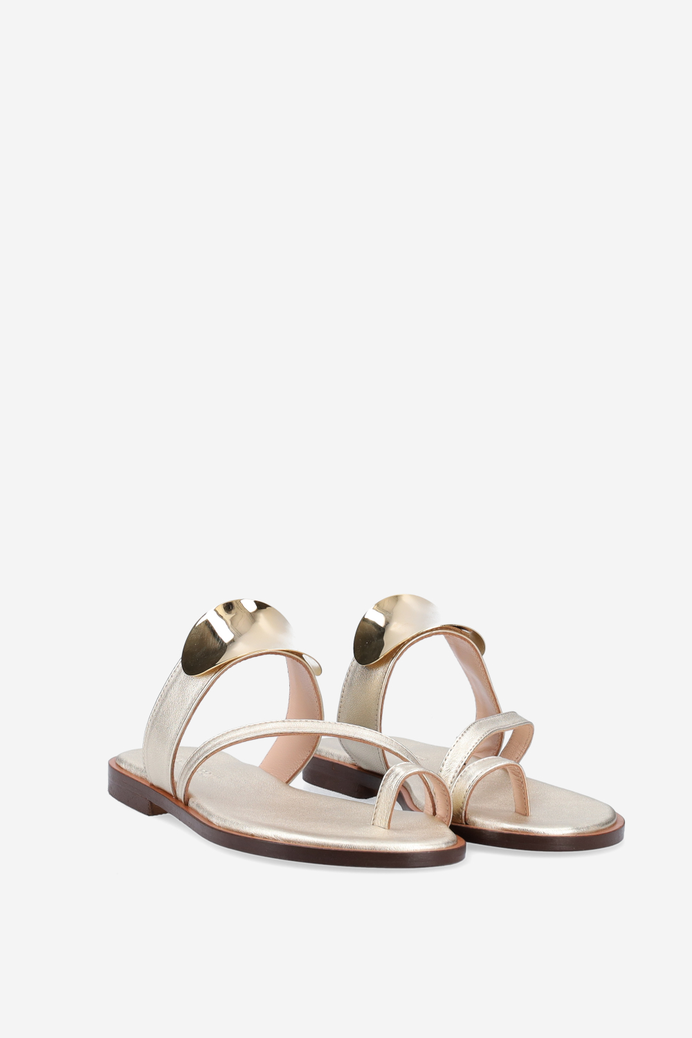 Emblemished leather sandals