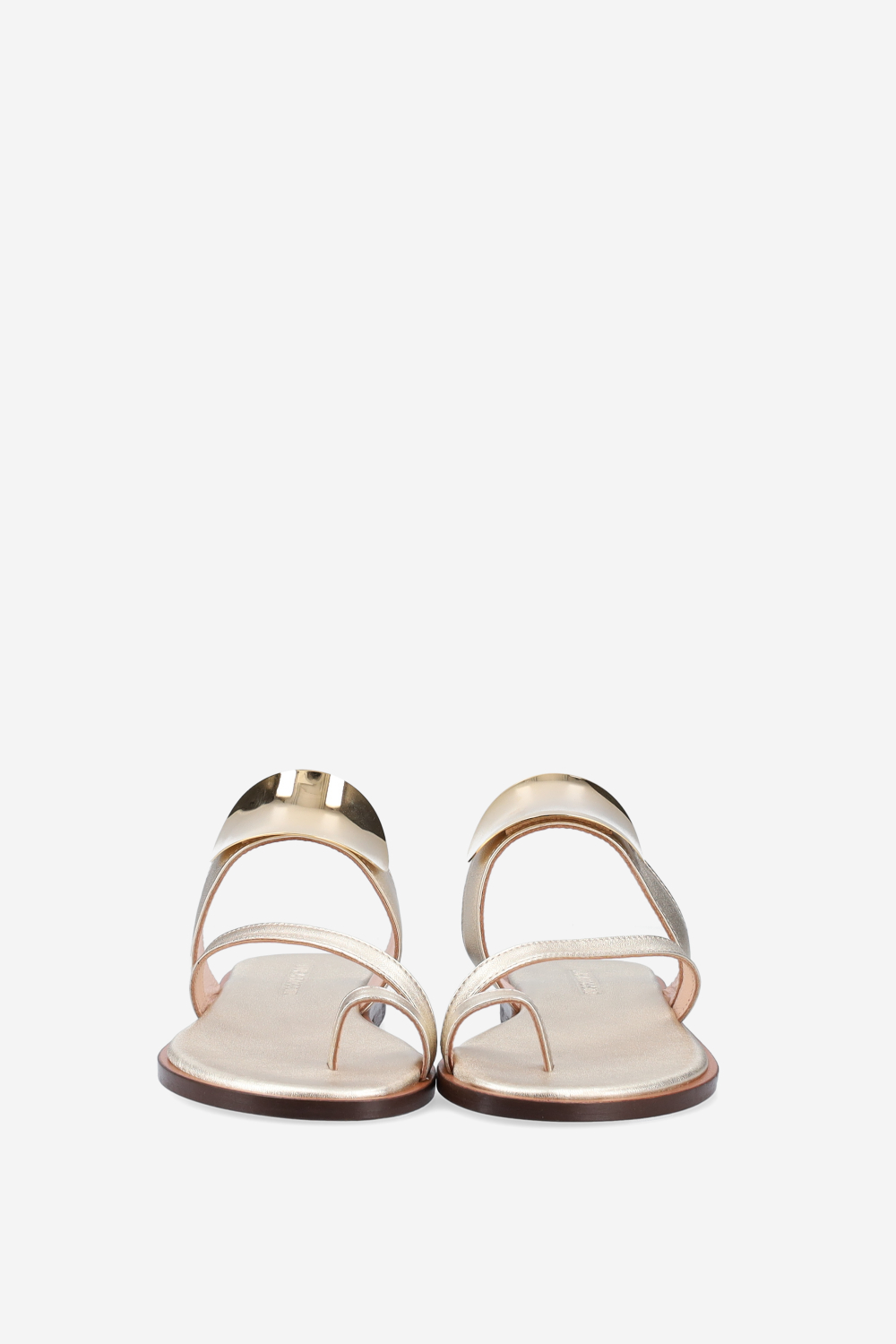 Emblemished leather sandals