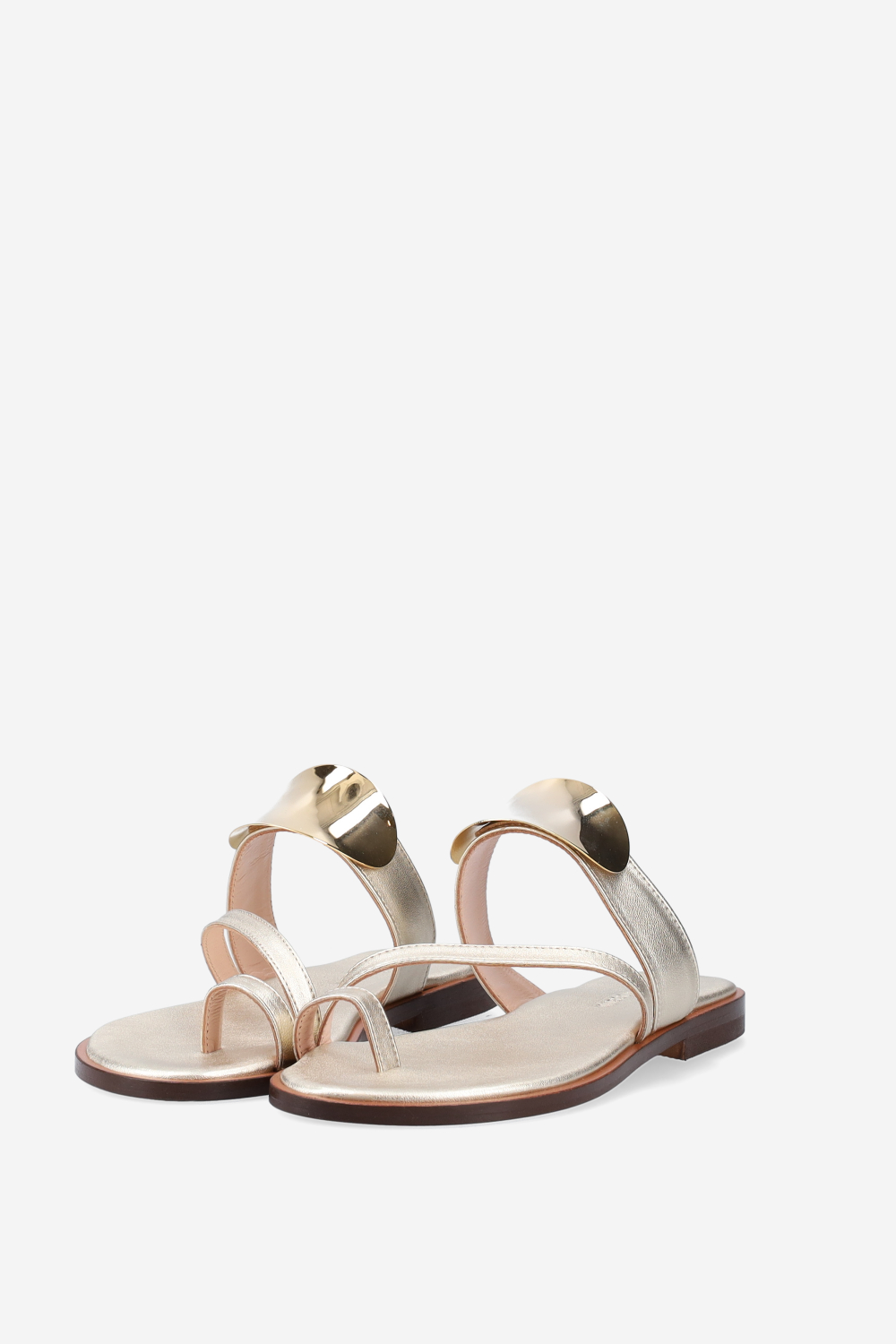 Emblemished leather sandals