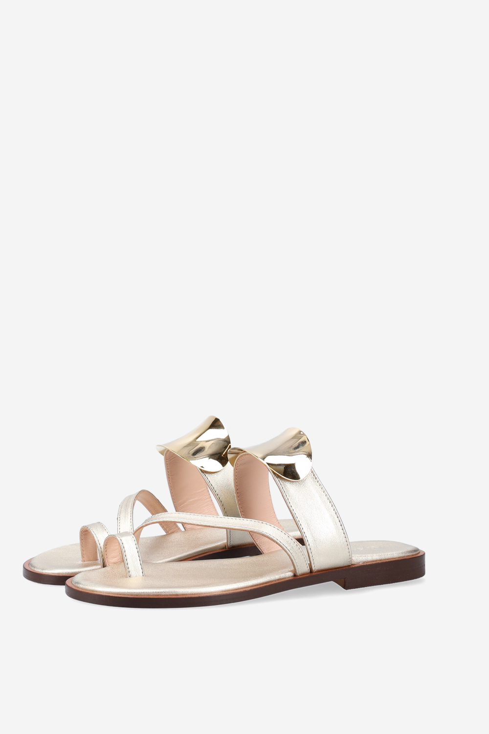 Emblemished leather sandals
