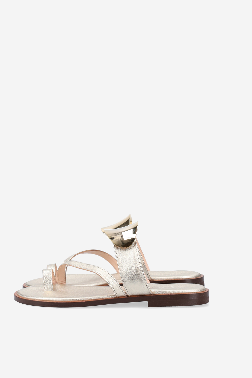 Emblemished leather sandals