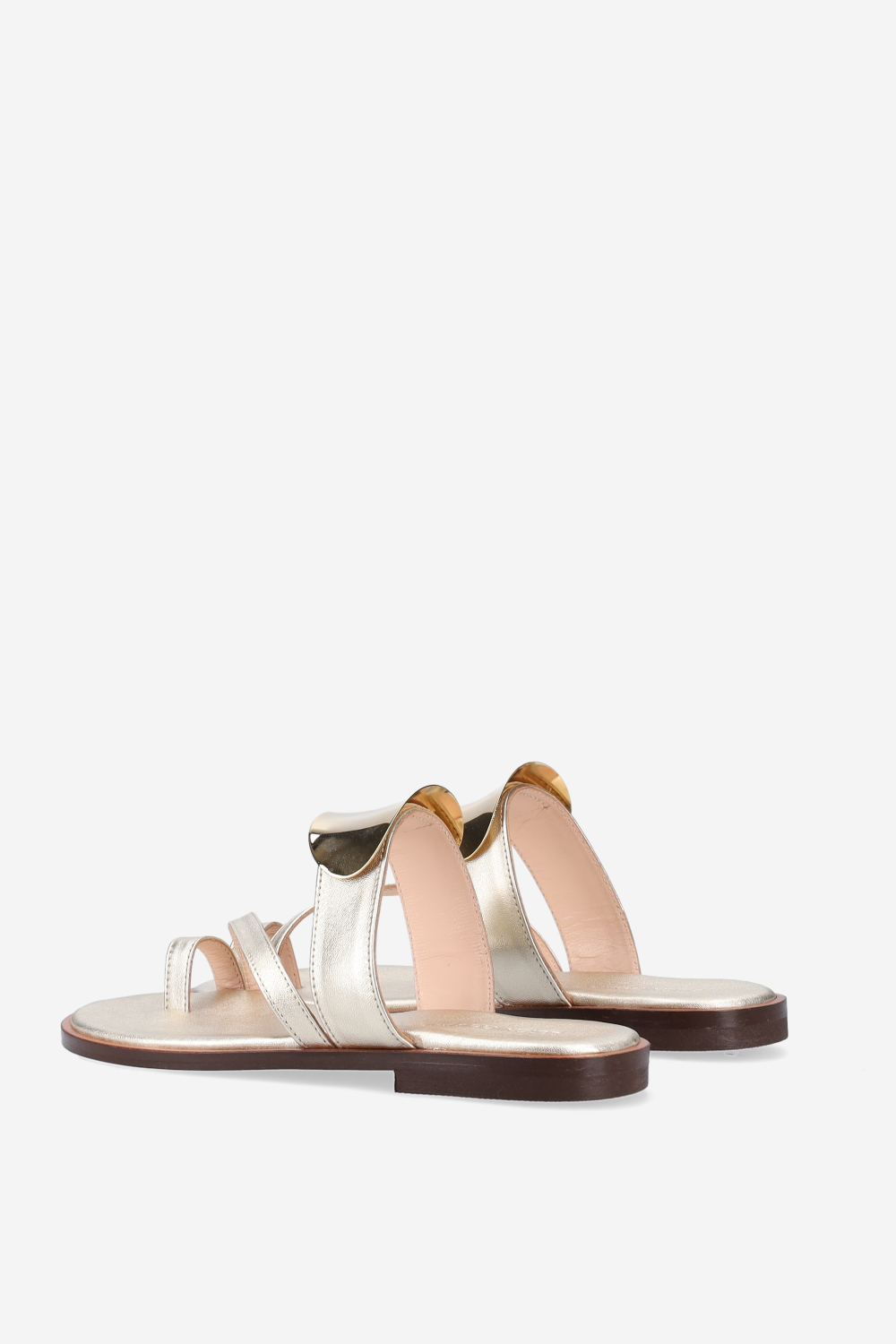 Emblemished leather sandals