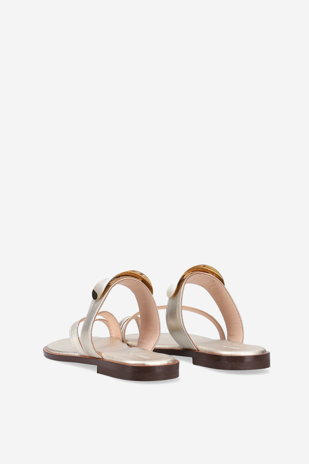 Emblemished leather sandals