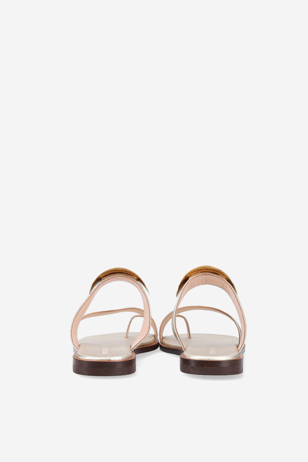 Emblemished leather sandals