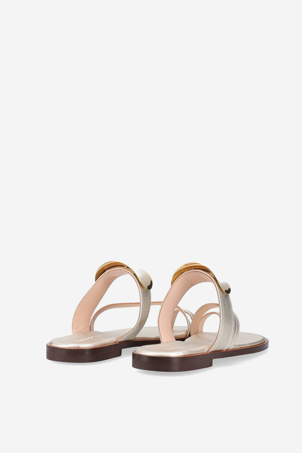 Emblemished leather sandals
