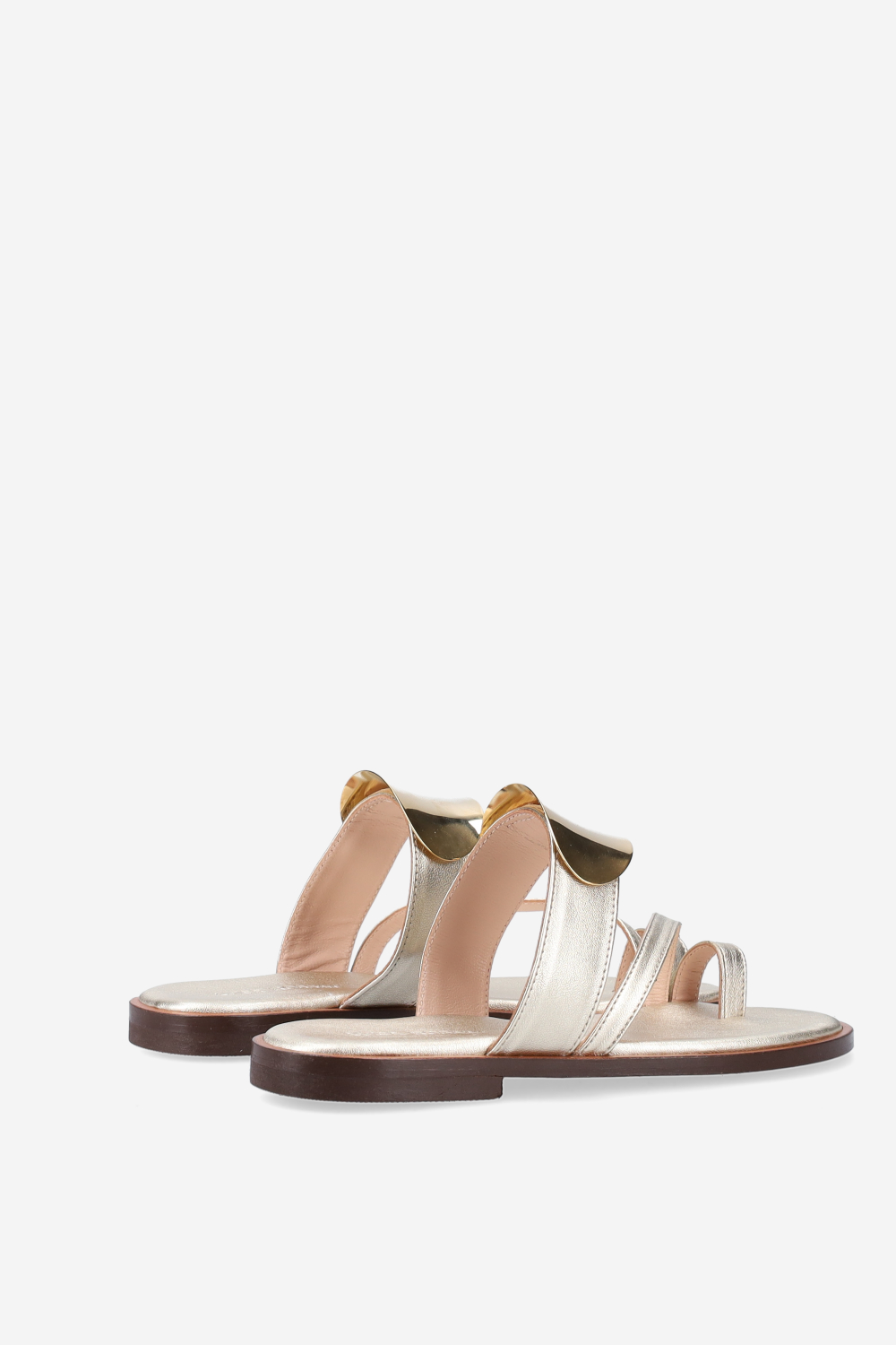 Emblemished leather sandals