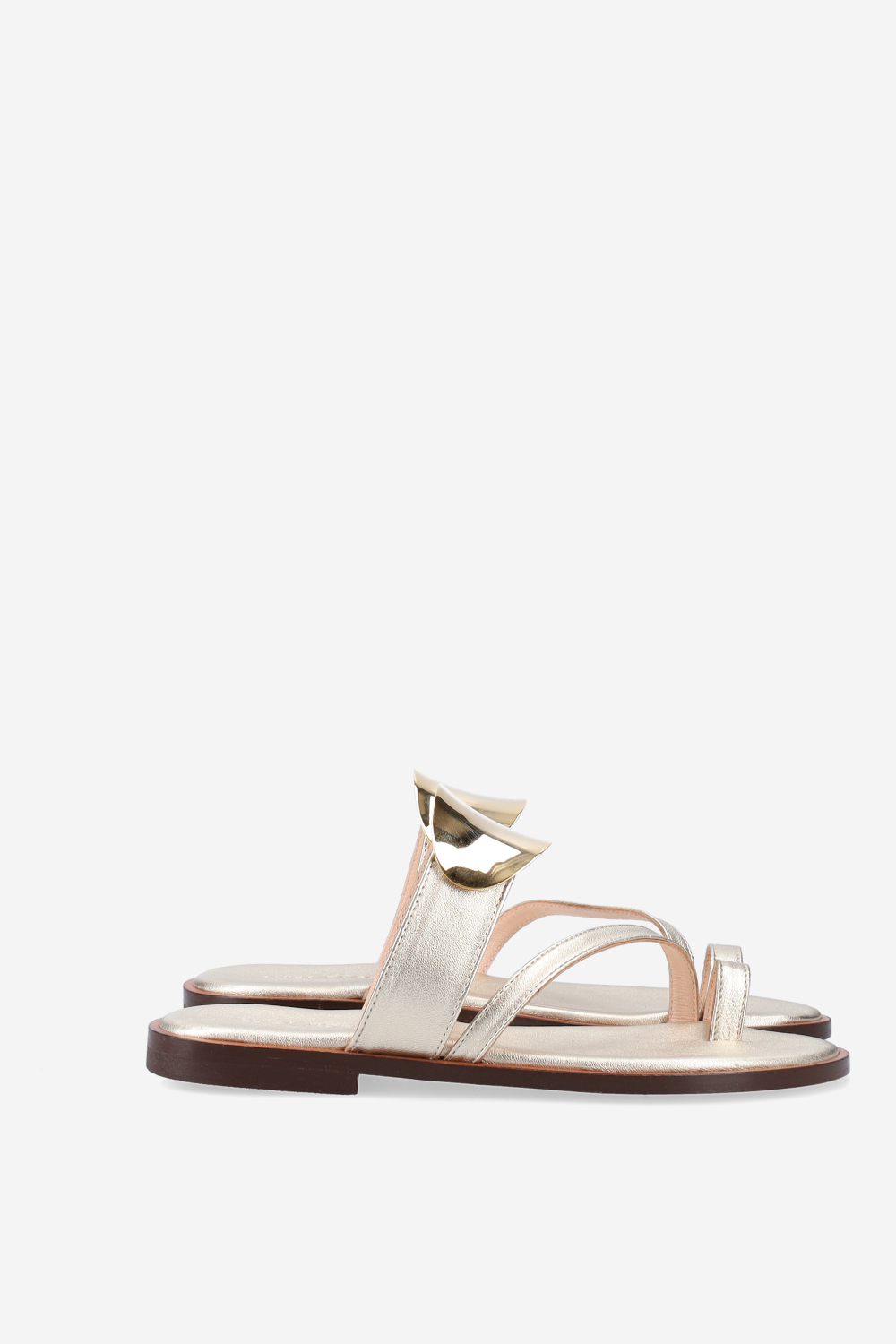 Emblemished leather sandals