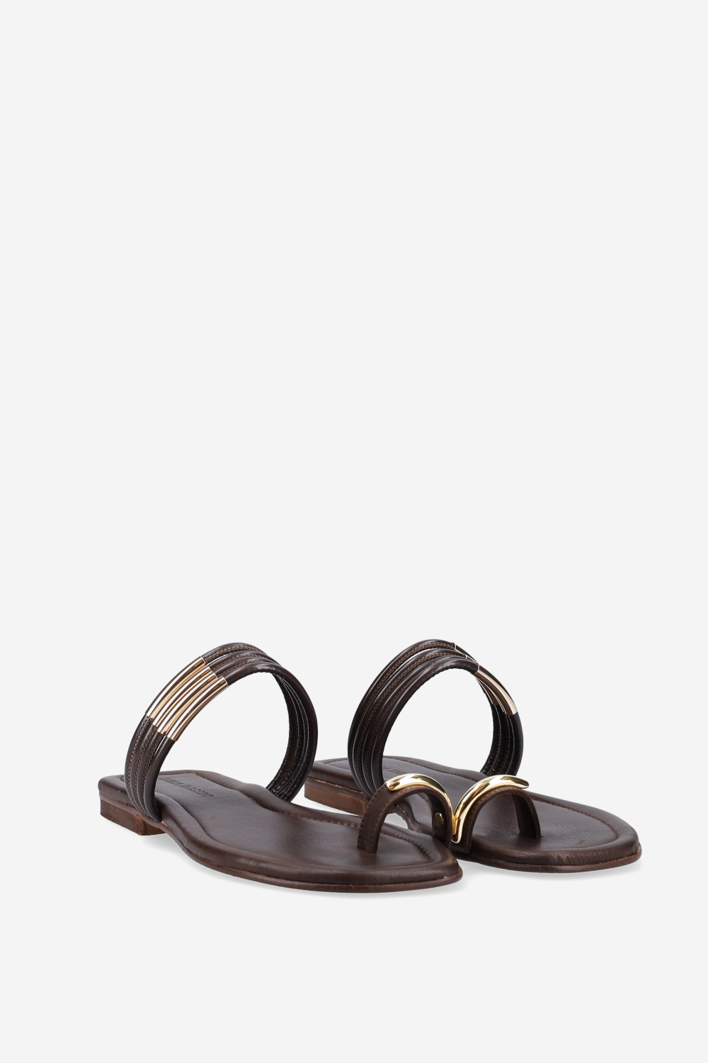 Emblemished strapped leather sandals