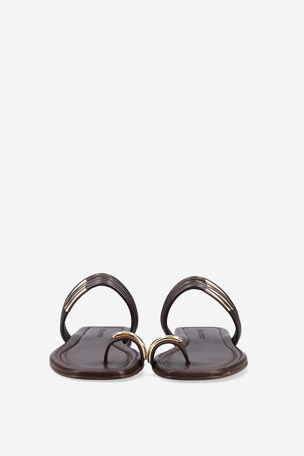 Emblemished strapped leather sandals